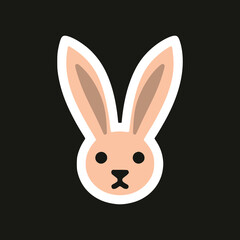 rabbit head sticker fashion lifestyle trendy animal vector illustration template design