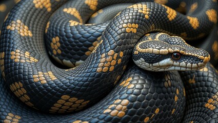 Fototapeta premium multi-colored snake close up view