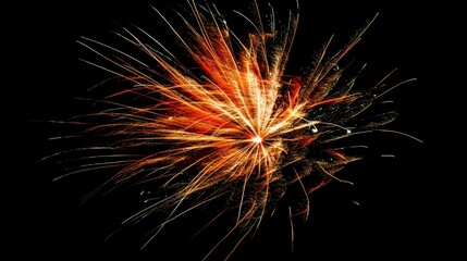 Obraz premium Brilliant Firework Display Bursting in the Night Sky, Vibrant Colors and Dynamic Patterns, Perfect for Celebrations and Festive Occasions