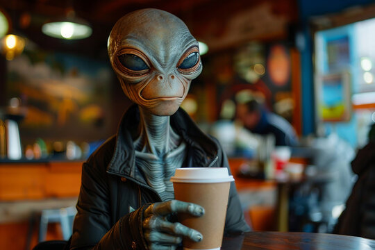 Close up image of extraterrestrial creature generative AI