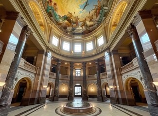 Obraz premium the main entrance of the state capital building