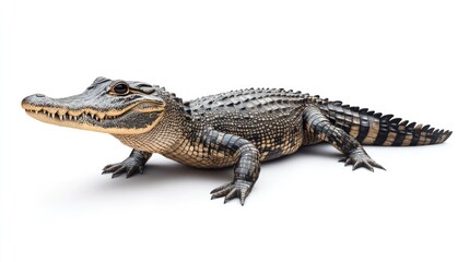 Fototapeta premium American Alligator on White Background