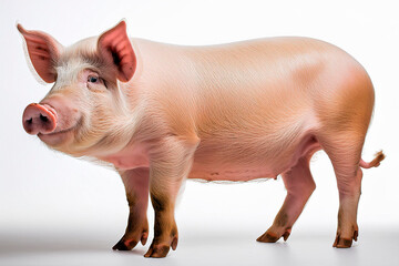Maiale su sfondo bianco