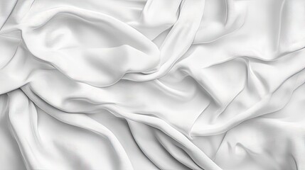 Obraz premium Close-up of soft, flowing white fabric creating a smooth and elegant texture.
