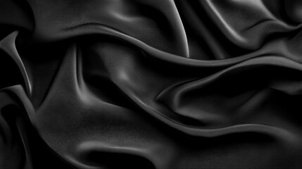 Obraz premium Elegant waves of dark silk fabric texture in dramatic lighting