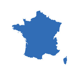 France Map vector icon. Minimalistic Colorful Map of France.
