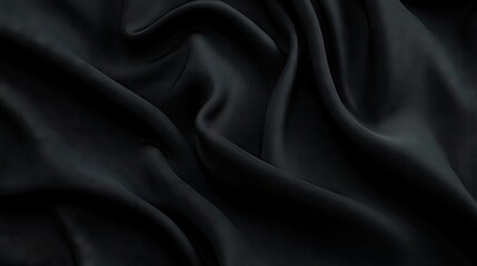 Obraz premium Elegant black fabric draped beautifully, showcasing smooth textures and rich depth.