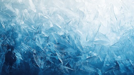Obraz premium An intricate blue ice texture, showcasing sharp crystalline formations and varying shades of blue.