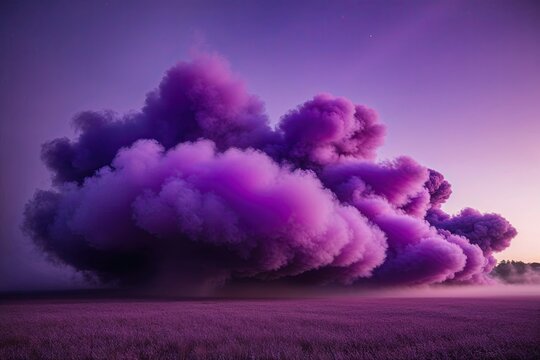 Impactful Violet Patterns in a Mystical Purple Fog Formation