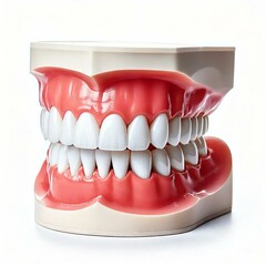 Obraz premium A detailed model of human teeth and gums for educational purposes.