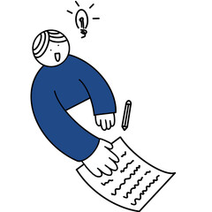 People are having ideas for writing work.