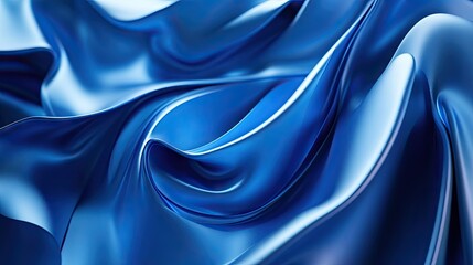 Obraz premium A close-up of elegant blue satin fabric, showcasing its smooth texture and vibrant sheen.