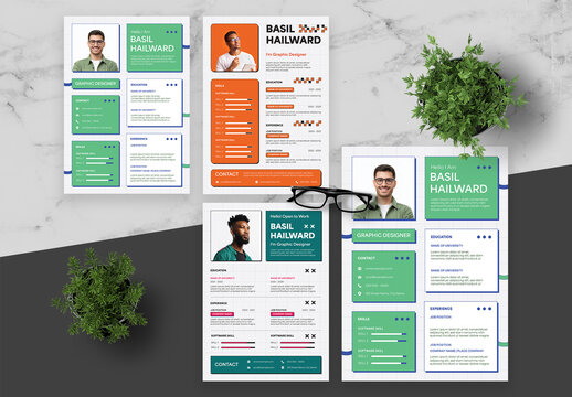 Green And Orange Resume
