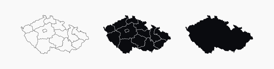 Czech Republic Map vector icon. Map of Czech Republic various styles.