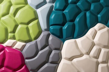 Fototapeta premium 3D Fluid Stone Pattern Wallpaper for Contemporary Home Decor in Lime Cobalt Gray Fuchsia and Cream