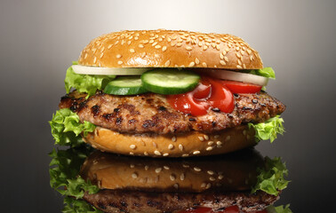 Fast Food - Bagel Hamburger