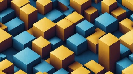 Obraz premium Abstract Geometric Pattern in Blue and Gold