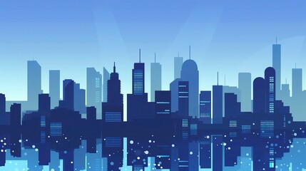 Blue Tech City Architecture Background - A Futuristic Urban Landscape of Innovation. The Blue - Hued Buildings with Sleek Lines, Symbolizing the Technological Advancements