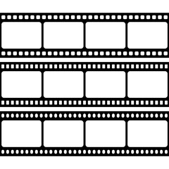 Film strip isolated vector icon. Retro picture with film strip icon. Film strip roll. Video tape photo film strip frame vector on transparent	