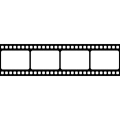Film strip isolated vector icon. Retro picture with film strip icon. Film strip roll. Video tape photo film strip frame vector on transparent	
