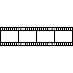 Film strip isolated vector icon. Retro picture with film strip icon. Film strip roll. Video tape photo film strip frame vector on transparent	