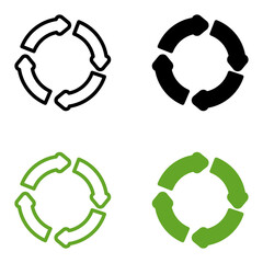 Obraz premium Recycle icon set. Recycling sign vector. Rubbish recycle green logo isolated on white background.