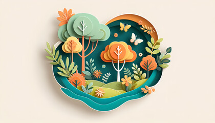 Beautiful forest artpaper 