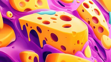 A tempting selection of cheese dices and slices arranged as a snack platter, showcasing a variety of textures and flavors.