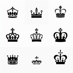 Obraz premium Crown icon, king symbol, princess flat sign, queen, royal emblem, royalty, minimal crown logo isolated