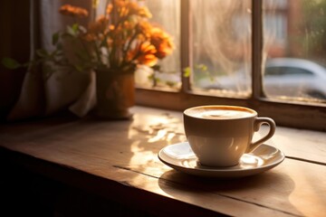 Window coffee cup light.