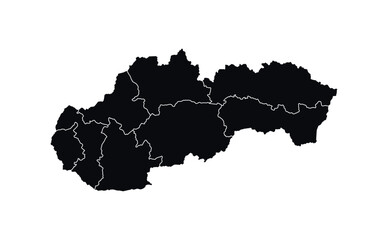 Obraz premium Slovakia Map vector icon. Map of Slovakia Black Silhouette.