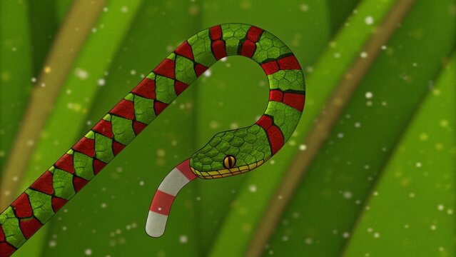green snake in the grass