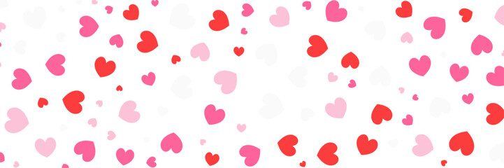 Heart frame element design with red and pink colors on transparent background. Heart background for valentine's day. Valentine's day design.