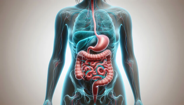 digestive system human body organ illustration (Health care and medical concept
