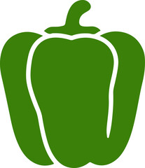 green pepper icon vector on white background