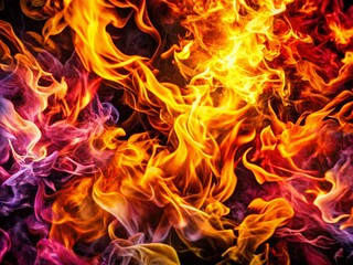 Aerial View of Abstract Flame Patterns Captured in Vibrant Colors - Perfect Clipart Images Representing Fire and Heat for Creative Projects and Designs