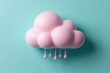 Vibrant 3D Fluffy Cloud Icon in Soft Pastel Colors for Climate Awareness and Digital Designs