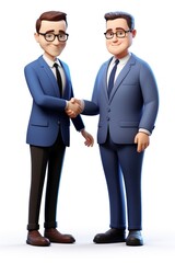 Handshake cartoon adult men.