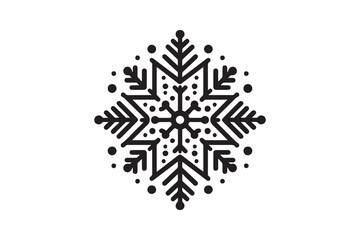 Christmas snowflake vector silhouette isolated in white background