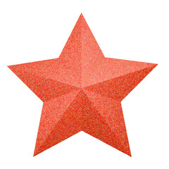 A star with a red textured texture on a transparent background
