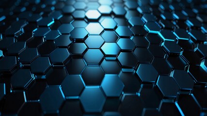 Fototapeta premium Abstract blue technology hexagonal background