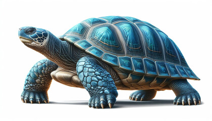Obraz premium turtle Realistic side, front and top view, isolated on white background illustration