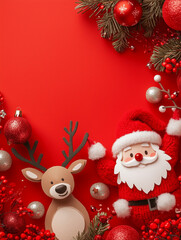 3D rendering of Christmas greeting card design, banner, or poster template. High-resolution, real photo, photography in the style of 3D rendering. AI Generated