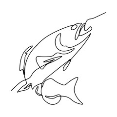 Obraz premium Ocean Fish Graphic Design Decoration Vector Line Art