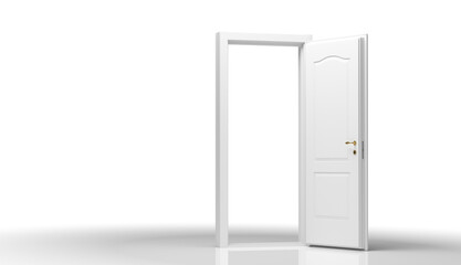 White interior door on transparent background