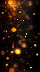 Golden bokeh lights sparkling on a dark background, creating a magical and festive atmosphere, perfect for celebrations and special occasions