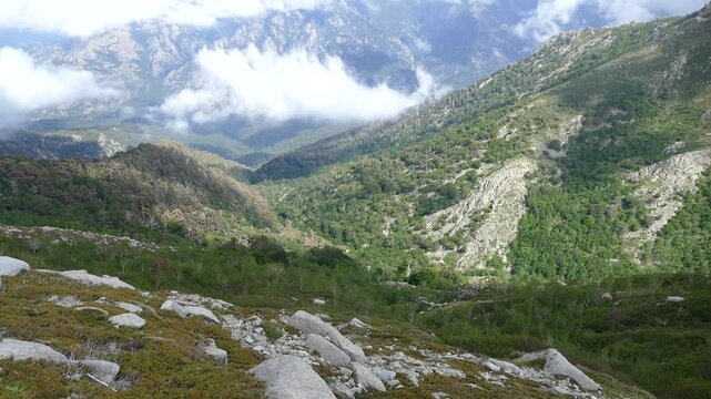 beautiful nature hiking GR20 trek at corse