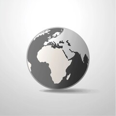 Abstract representation of a globe emphasizing the connection between continents and the delicate balance of the Earth, showcasing shades of gray and white in a minimalist design.