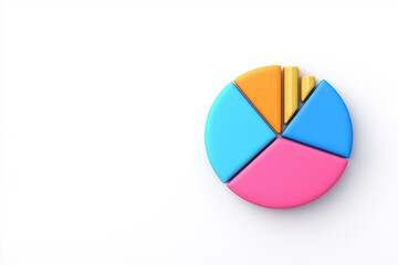 Obraz premium digital finance pie chart, investment concept, vector infographic, soft color palette, isolated on white background