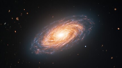 Obraz premium A stunning image of a spiral galaxy, showcasing vibrant colors and intricate structures, set against the vastness of space.